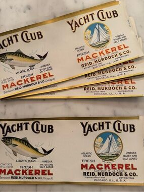 Fresh Mackerel vintage labels set of 50
